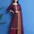 Wine embroidered chiffon salwar