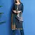 Teal embroidered chiffon salwar