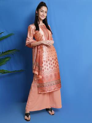 Peach digital print pure silk salwar 2