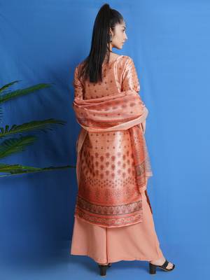 Peach digital print pure silk salwar 3