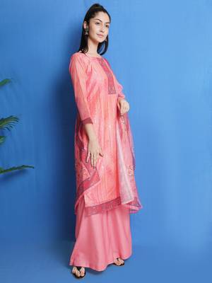 Pink digital print chanderi silk salwar 2