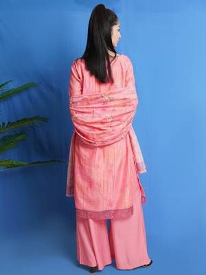 Pink digital print chanderi silk salwar 3