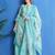 Turquoise digital print chanderi silk salwar