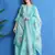 Turquoise digital print chanderi silk salwar