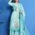 Turquoise digital print chanderi silk salwar