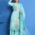 Turquoise digital print chanderi silk salwar