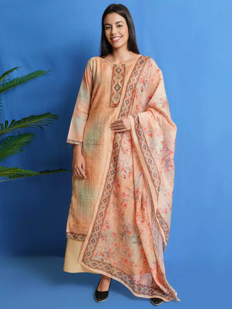 Multicolor
 digital print chanderi silk salwar