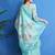Turquoise digital print chanderi silk salwar