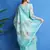 Turquoise digital print chanderi silk salwar