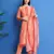 Orange digital print chanderi silk salwar