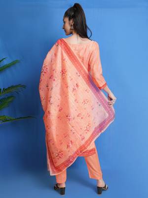 Orange digital print chanderi silk salwar 3