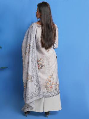 Grey digital print chanderi silk salwar 3
