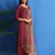 Maroon embroidered chiffon salwar
