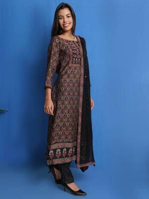 Black digital print pure silk salwar 2