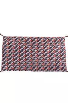 Mezposh Chintz Grey & Multi Floral Digital Printed Polycotton Table Cover (6 Seater)