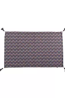 Mezposh Chintz Grey & Multicolor Floral Digital Printed Polycotton Table Cover (6 Seater)