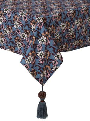 Mezposh Chintz Grey & Multicolor Floral Digital Printed Polycotton Table Cover (6 Seater) 3