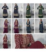  Set of 5 Party Wear Semi stiched Salwar Suit 