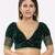 Salwar Studio Women's Green Velvet Embroidered Readymade Saree Blouse