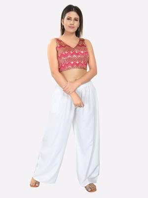 Pink Silk Sleeveless Blouse for Sarees and Lehengas 5