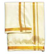 Beige plain silk dhotis