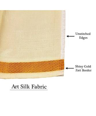 Beige plain silk dhotis 2