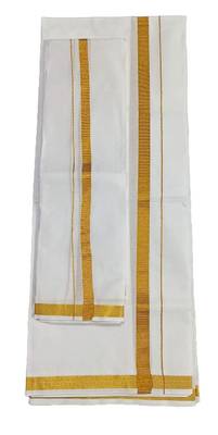 White plain silk dhotis 1
