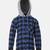 Stoller blue brush check boy hooded shirt