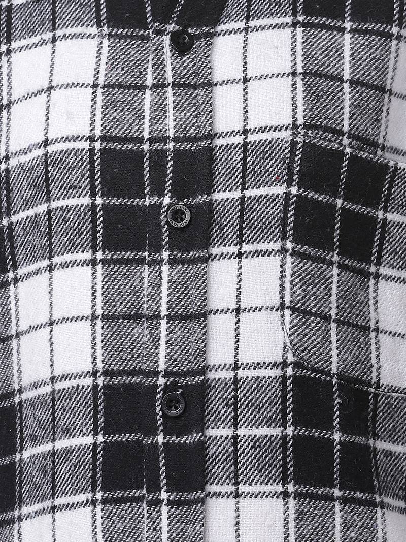 Cutalic black brush check boy shirt