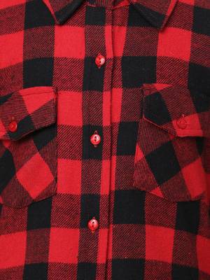 Doddler red brush check girl shirt 3