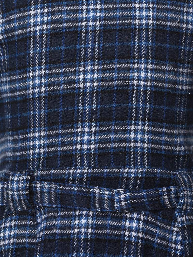 Quirky blue brush chcek girl dress