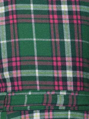Fancy green brush check girl dress 3