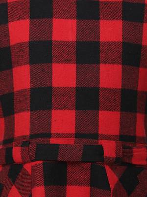 Boot red brush check girl dress 3