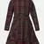 Dressy wine brush check girl dress