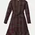 Dressy wine brush check girl dress