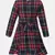 Grunge navy blue brush check girl dress