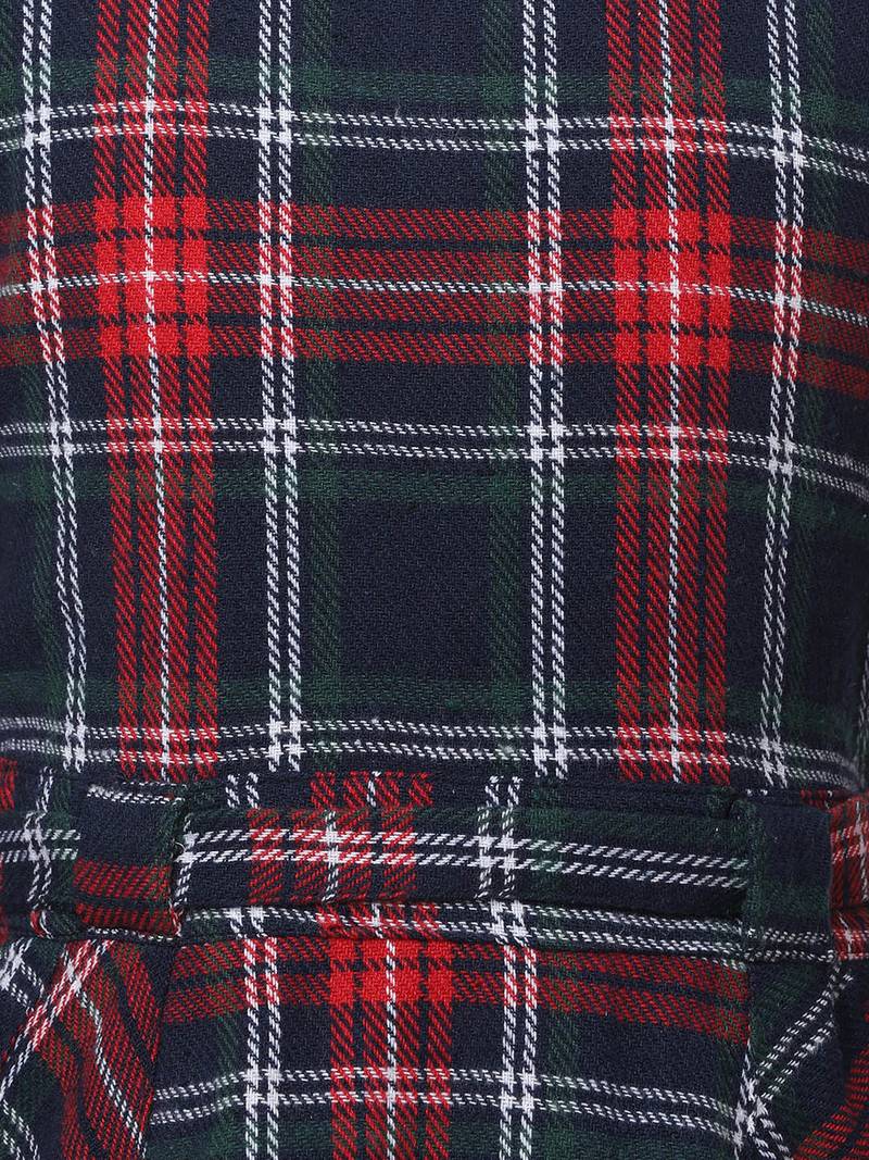 Grunge navy blue brush check girl dress