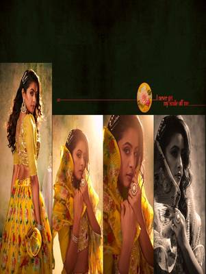 Yellow embroidered organza lehenga 3