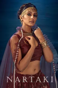 Maroon embroidered organza lehenga