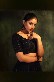Black embroidered georgette lehenga