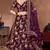 Seductive Purple Dori, Sequins, and Thread Embroidered Taffeta Silk Fabric Designer lehenga for wedding
