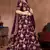 Seductive Purple Dori, Sequins, and Thread Embroidered Taffeta Silk Fabric Designer lehenga for wedding