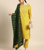 Lemon printed cotton poly ethnic-kurtis