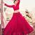 lovely Razzmatazz Pink Thread, Zari, and Sequins Embroidered with Stone work net Semi Stitched Lehenga