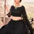 lovable Black Thread, Zari, and Sequins Embroidered with Stone work net semi stitched lehenga
