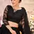 lovable Black Thread, Zari, and Sequins Embroidered with Stone work net semi stitched lehenga