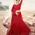 adorable Cardinal Red Thread, Zari, and Sequins Embroidered with Stone work net semi stitched lehenga