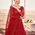 adorable Cardinal Red Thread, Zari, and Sequins Embroidered with Stone work net semi stitched lehenga