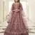 Rust orange thread and Sequins embroidered silk semi stitched lehenga