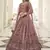 Rust orange thread and Sequins embroidered silk semi stitched lehenga